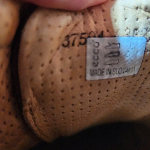 ECCO Yak 37504 Brown Beige Leather Sneakers Shoes Mens Size 43 US 9.5 10 Used - Picture 10 of 11